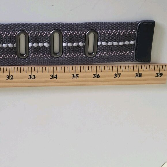 EDC by Esprit Belt For Size 4 Gray Embroidered Woven Metal Buckle Y2K VTG Boho - Picture 8 of 12
